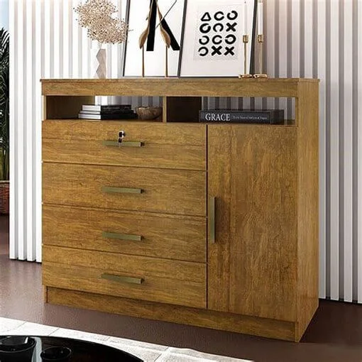 Cômoda Ipanema com 4 Gavetas Sapateira e Chave