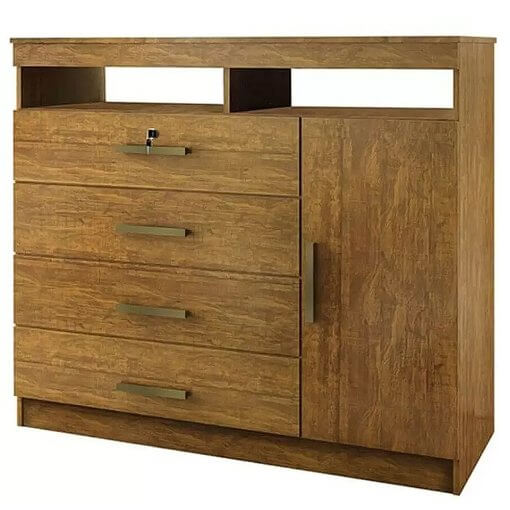 Cômoda Ipanema com 4 Gavetas Sapateira e Chave