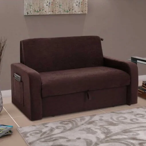 Sofá Cama Daiane com Baú 2 Lugares 140cm