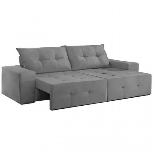 Sofá Espanha 2 Lugares Retrátil 150cm Tecido Suede