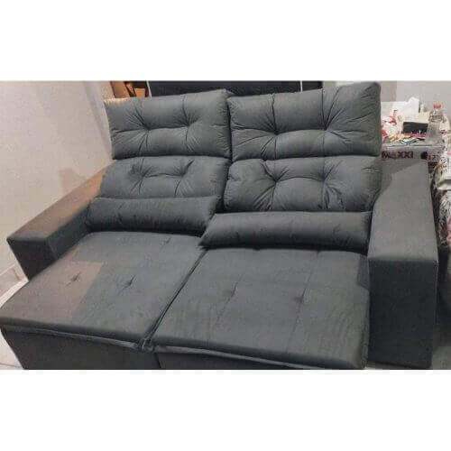 Sofá Minas 2 Lugares Retrátil e Reclinável Tecido Suede 180cm