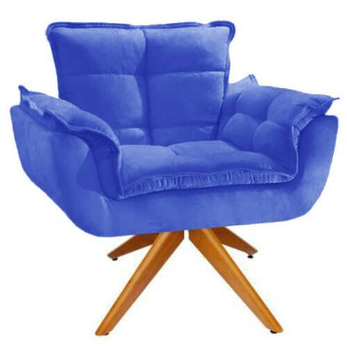 Poltrona Opalla Giratória Tecido Suede