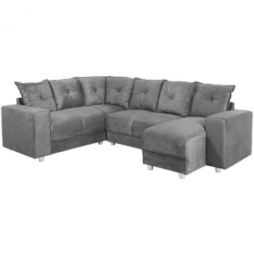 Sofá de Canto 5070 com Chaise 6 Lugares Suede
