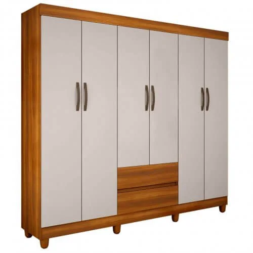 Guarda Roupa Porto SEM Espelho 6 Portas 2 Gavetas