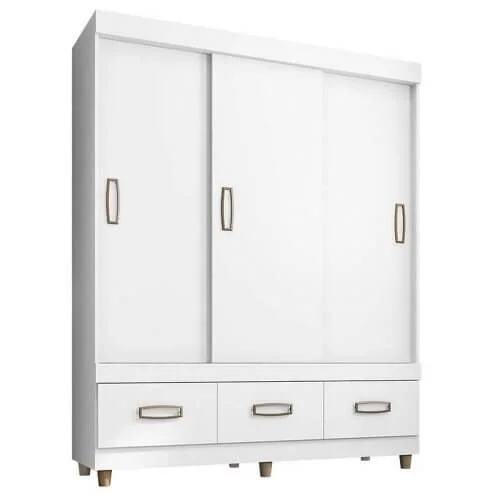 Guarda Roupa 20033 3 Portas 3 Gavetas Araplac Branco