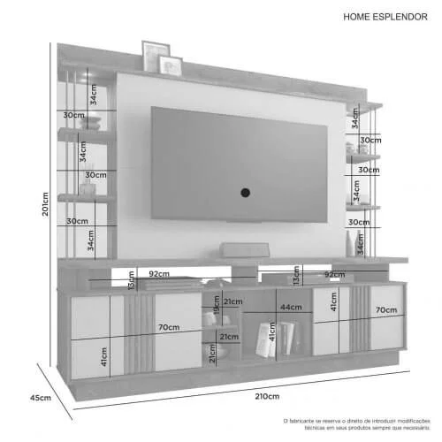 Estante Home Esplendor Para Tv Até 65 Polegadas JCM Movelaria