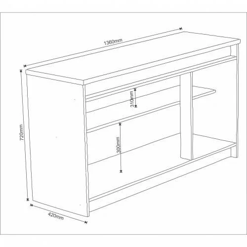 Aparador Buffet Onix Imbuia Off White Viero Móveis