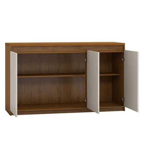 Aparador Buffet Onix Imbuia Off White Viero Móveis