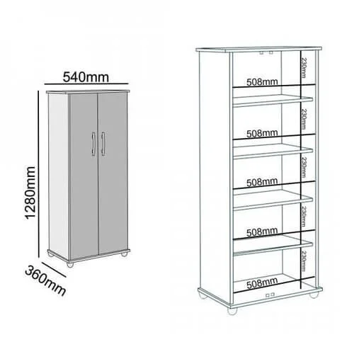 Armário Multiuso Classic 4 Prateleiras 2 Portas Benetil