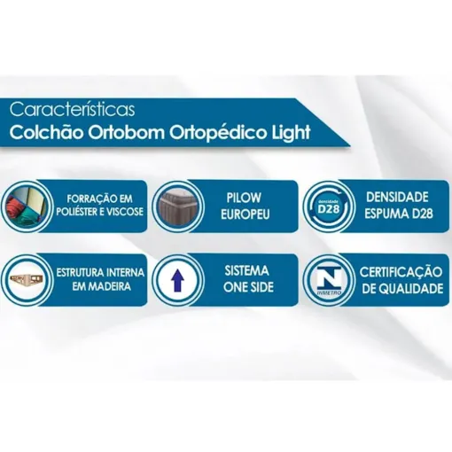 Colchão Light Ortopedico 88×188 Solteiro Ortobom