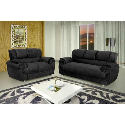 Conjunto de Sofá 7025 com 2 e 3 Lugares em Tecido Suede