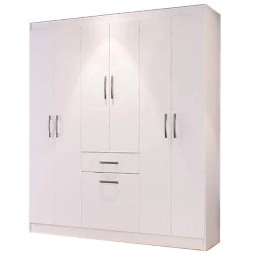 Guarda Roupa Marbella Casal 6 Portas 1 Gaveta + Cama Box Casal Mônaco Conjugado Espuma Ortopédica