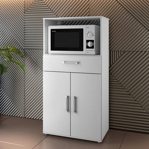 Balcão Multiuso Marcele 2 Portas Branco para Microondas