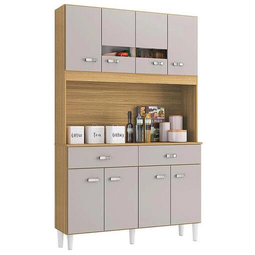 Cozinha Manu 8 Portas 2 Gavetas Compacta Poquema