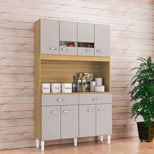 Cozinha Manu 8 Portas 2 Gavetas Compacta Poquema