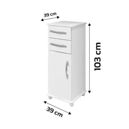 Balcão Tókio 2 Gavetas e 1 Porta Branco