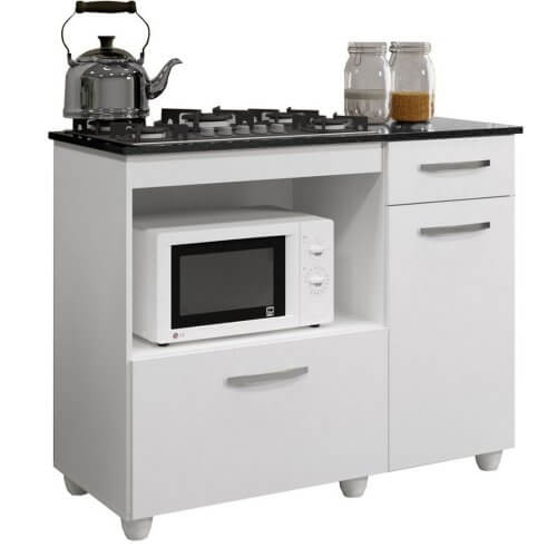 Balcão Para Cooktop Violeta 4 Bocas e Forno 2 Portas 1 Gaveta