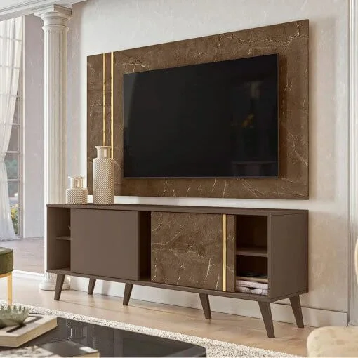 Rack com Painel Cronos para TV até 65 Polegadas 2 Portas Madetec