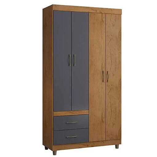 Guarda Roupa 2242 Solteiro 4 Portas 2 Gavetas Araplac