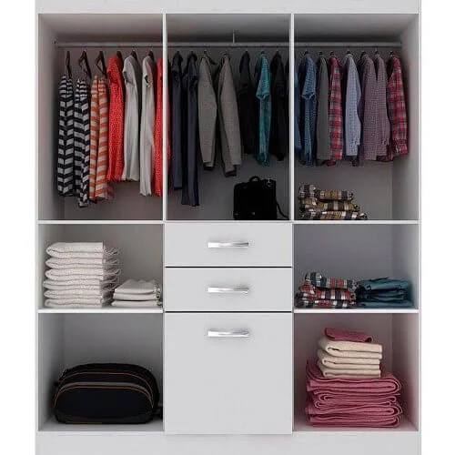 Guarda Roupa Cancun Sem Espelho 6 Portas 2 Gavetas