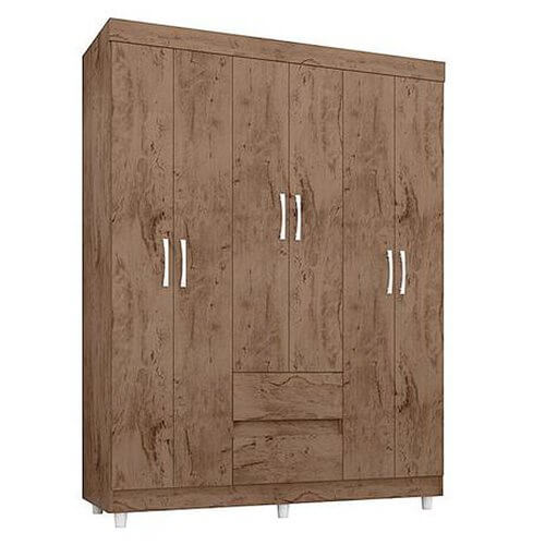 Guarda Roupa 620 Casal 6 Portas 2 Gavetas Araplac