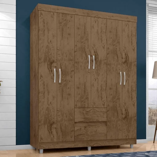 Guarda Roupa 620 Casal 6 Portas 2 Gavetas Araplac