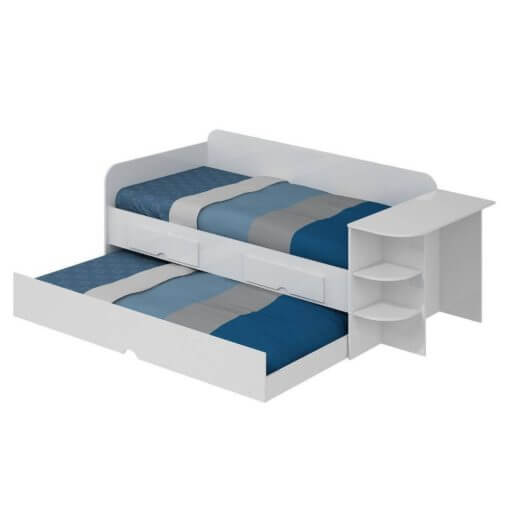 Sofá Cama Helena 3 Lugares com Escrivaninha Cimol Branco