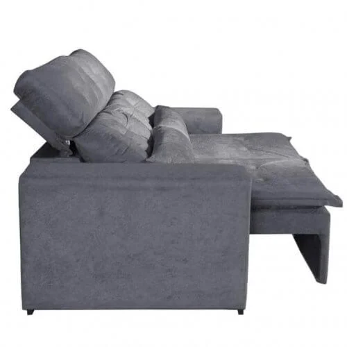 Sofá Ubá 3 Lugares Retrátil e Reclinável Tecido Suede 195cm Cobre