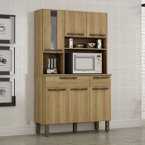 Armário de Cozinha Turim 6 Portas 2 Gavetas Salleto