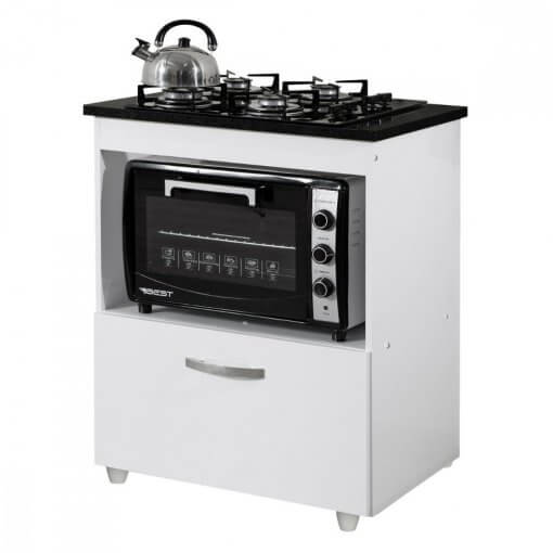 Balcão Salvia para Cooktop 5 Bocas 1 Porta Kaiki