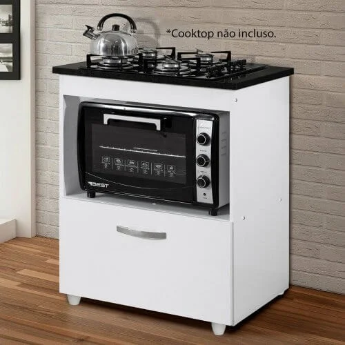 Balcão Salvia para Cooktop 5 Bocas 1 Porta Kaiki