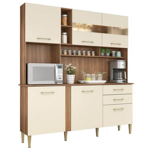 Armário de Cozinha Helena 6 Portas 2 Gavetas Fellicci