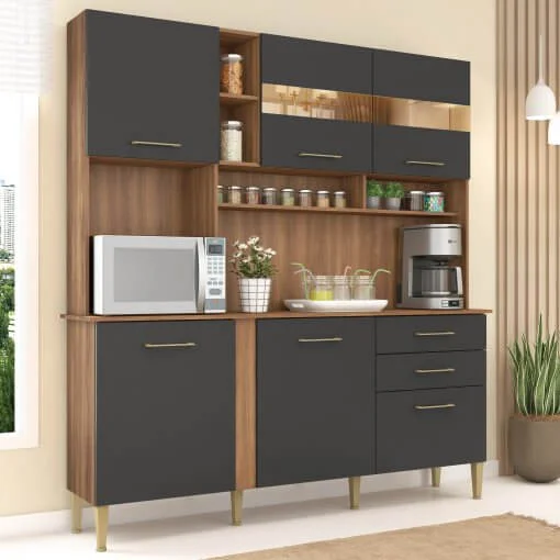 Armário de Cozinha Helena 6 Portas 2 Gavetas Fellicci