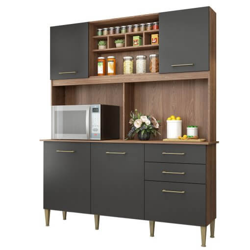 Armário de Cozinha Laura 5 Portas 2 Gavetas Fellicci