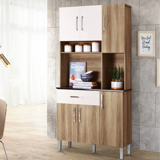 Armário de Cozinha Letícia 6 Portas 1 Gaveta Rud Rack