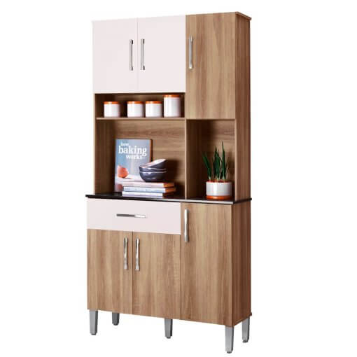 Armário de Cozinha Letícia 6 Portas 1 Gaveta Rud Rack