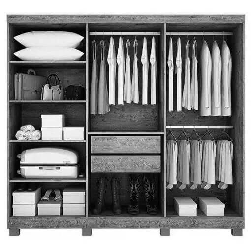 Guarda Roupa Sergipe Casal 6 Portas 2 Gavetas Bianchi