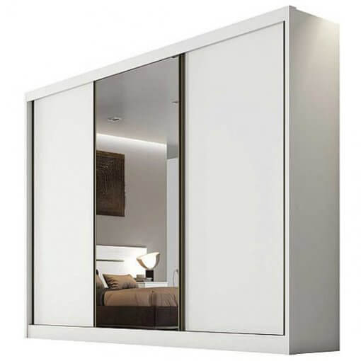 Guarda Roupa Sollo 1 Porta Toda Espelhada 100% MDF