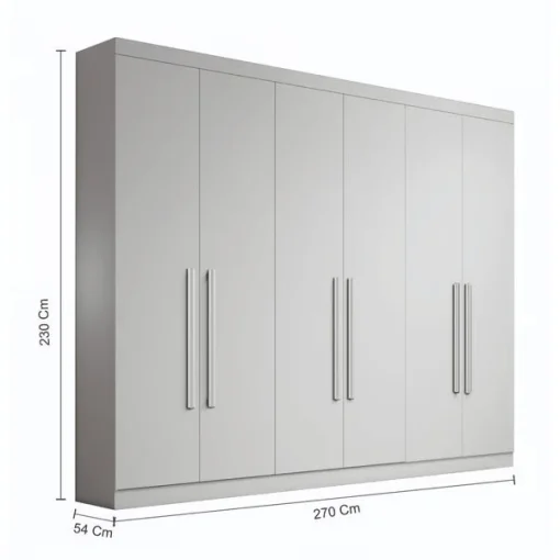 Guarda Roupa Casal Genova 6 Portas 6 Gavetas Branco