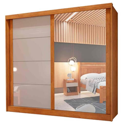Guarda Roupa Viena Casal com Espelho 2 Portas 4 Gavetas Bianchi