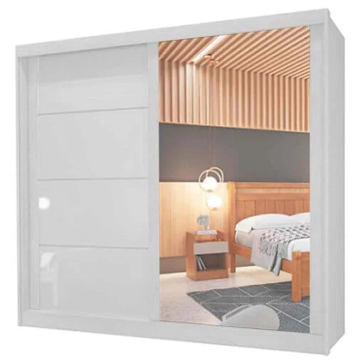 Guarda Roupa Viena Casal com Espelho 2 Portas 4 Gavetas Bianchi