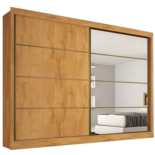 Guarda Roupa Verona Casal com Espelho 2 Portas 4 Gavetas Europa