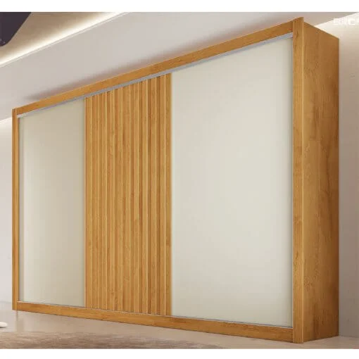 Guarda Roupa Vitoria Casal 3 Portas 6 Gavetas Flex Europa Peroba Off White