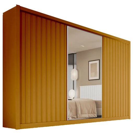 Guarda Roupa York Casal com Espelho 3 Portas 6 Gavetas Europa