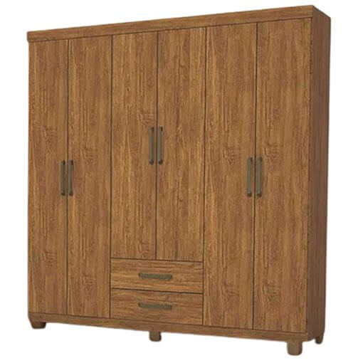 Guarda Roupa Aries Casal 6 Portas 2 Gavetas Carioca