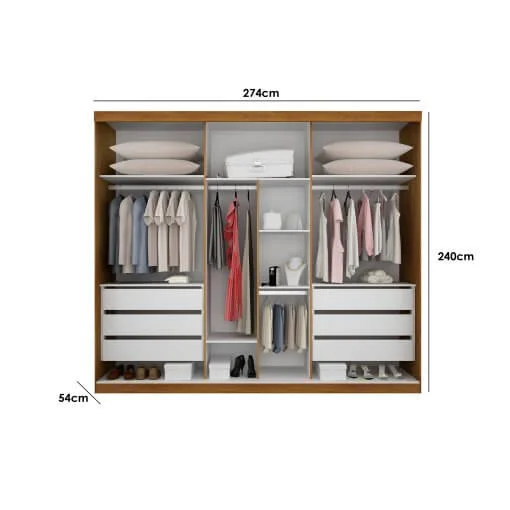 Guarda Roupa Orion Casal 6 Portas 6 Gavetas Salleto