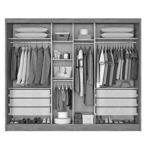 Guarda Roupa Robust Casal Sem Espelho 6 Portas 8 Gavetas Novo Horizonte