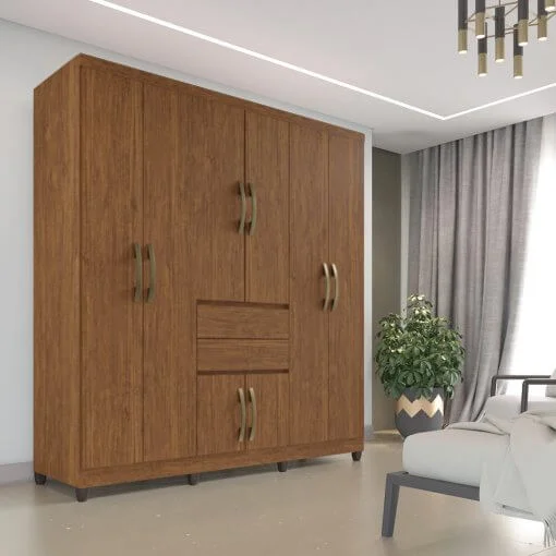 Guarda Roupa Master Casal 8 Portas 2 Gavetas Imop