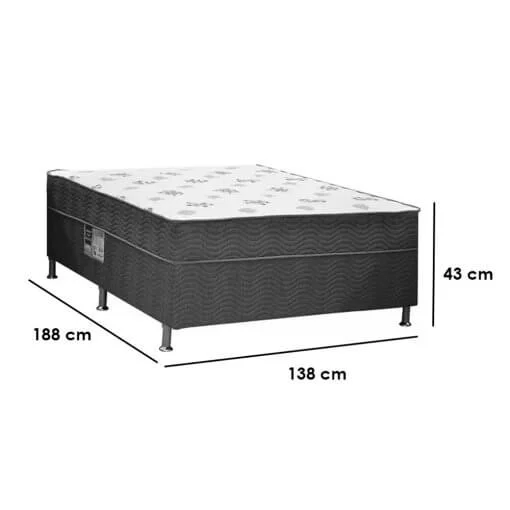 Cama Box Spring Dream Casal Molas 43x188x138 Ortobom
