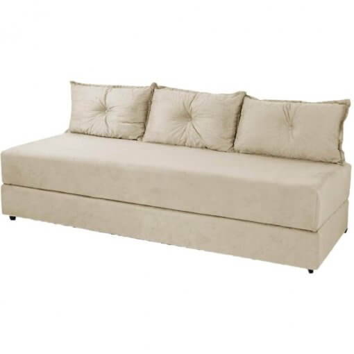 Sofanete Sofá de 3 lugares Sofá Cama de Casal Bicama em Suede 178cm